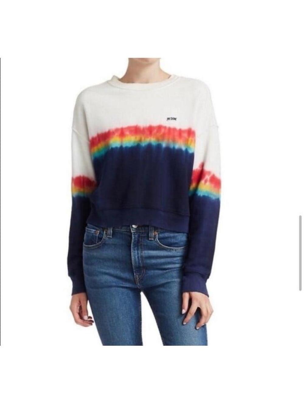 RE/DONE Tie Dye Cropped Sweatshirt (S)